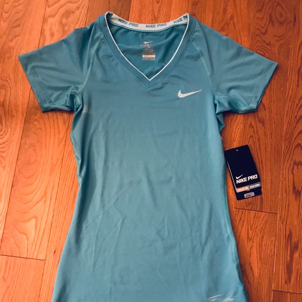 NWT Nike Pro Dri-Fit V-Neck Fitted Shirt